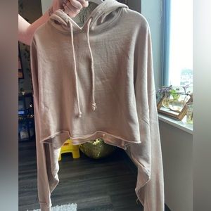 Aeropostale cropped tan hoodie
